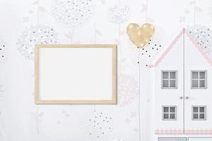 mockup cornice boho nella scuola materna per neonati foto