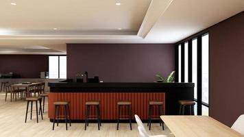 3d rendering di ristorante minimalista foto
