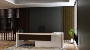 Sala di registrazione del rendering 3d con un moderno concetto di interior design minimalista foto