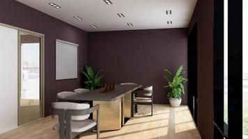3d rendering moderno modello di sala riunioni - interior design dell'area di lavoro dell'ufficio foto