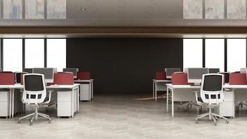 Progettazione dell'ufficio di rendering 3d - mockup della parete interna della stanza del manager foto