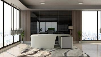 Rendering 3d futuristico reception o mockup della reception foto