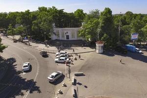 sebastopoli, Crimea-8 giugno 2018- veduta aerea del paesaggio cittadino con strade e luoghi d'interesse. foto