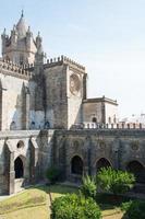 vista del chiostro e della cattedrale di evora. parcheggiare all'interno. Portogallo foto