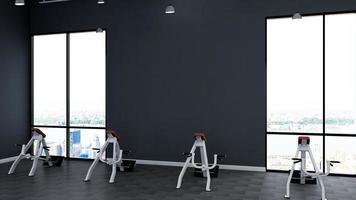 rendering 3d moderno modello di parete della sala fitness o palestra foto