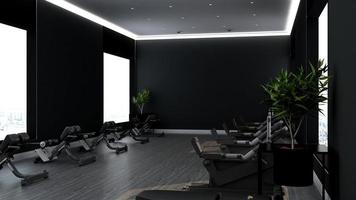 rendering 3d moderno modello di parete della sala fitness o palestra foto