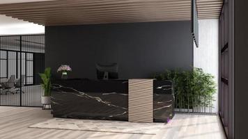 Rendering 3d futuristico reception o mockup della reception foto