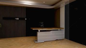 Rendering 3d futuristico reception o mockup della reception foto