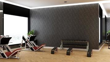 3d rendering moderno palestra interior design wall mockup foto