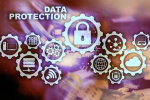concetto di protezione dei dati del server. sicurezza delle informazioni da virus cyber digital internet technology foto