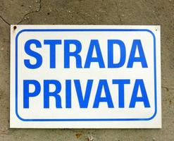 cartello strada privata foto