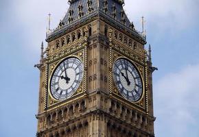 famoso big ben, noto anche come elizabeth tower, torre dell'orologio al palazzo di westminster a londra, regno unito, regno unito. punto di riferimento di londra. foto