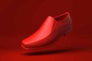 scarpa rossa fluttuante su sfondo rosso. idea di concetto minimale creativa. rendering 3d. foto