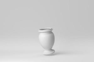 vaso in ceramica su sfondo bianco. concetto minimo. rendering 3d. foto