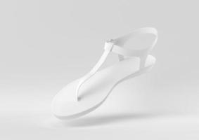 scarpa bianca fluttuante su sfondo bianco. idea di concetto minimale creativa. rendering 3d. foto