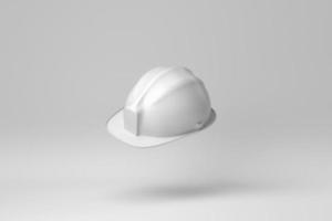 casco di sicurezza isolato su sfondo bianco. concetto minimo. monocromo. rendering 3d. foto