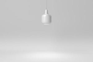 lampada da soffitto su sfondo bianco. concetto minimo. rendering 3d. foto