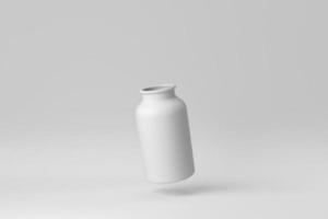 vaso in ceramica su sfondo bianco. concetto minimo. rendering 3d. foto