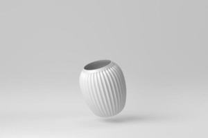 vaso in ceramica su sfondo bianco. concetto minimo. rendering 3d. foto
