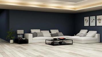 moderno soggiorno interior design concept - confortevole sala relax nel rendering 3d foto