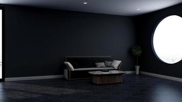 3d rendering design mockup parete lounge con un moderno concetto di interior design minimalista foto