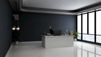 design degli interni del posto di lavoro personale dell'ufficio moderno nel rendering 3d foto