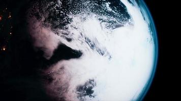vista del globo del pianeta terra dallo spazio che mostra la superficie terrestre realistica e la mappa del mondo foto