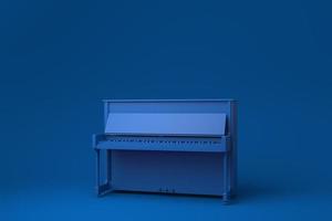 pianoforte a coda blu su sfondo blu. idea di concetto minimale creativa. monocromo. rendering 3d. foto