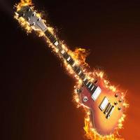 chitarra in fiamme foto