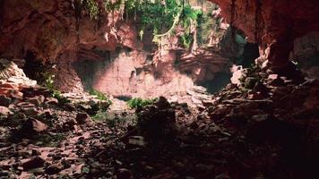 grande grotta rocciosa delle fate con piante verdi foto