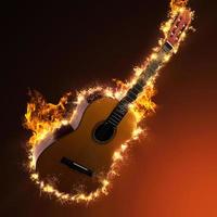 chitarra in fiamme foto