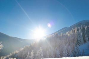 paesaggio di montagna in inverno foto