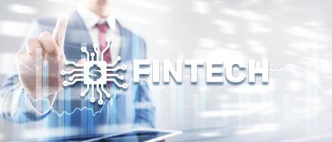 Fintech tecnologia finanziaria investimento mixed media business concept foto