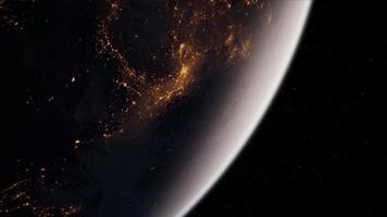pianeta globo terrestre dall'orbita spaziale foto