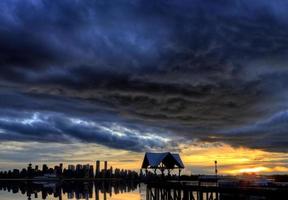 Vancouver skyline canada tramonto foto