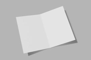 opuscolo verticale mockup, brochure, invito isolato su sfondo grigio con copertina rigida e ombra realistica. rendering 3D. foto