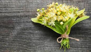 fiori di tiglio sul tavolo foto