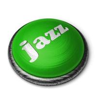 parola jazz sul pulsante verde isolato su bianco foto