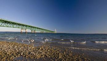 mackinaw city bridge michigan foto