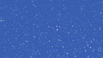 fiocchi di neve di particelle che cadono su sfondo blu. illustrazione 3d foto