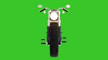 moto classica su uno schermo verde. vista frontale. rendering 3D foto