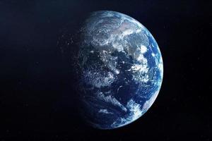 pianeta terra realistico dallo spazio, illustrazione 3d foto