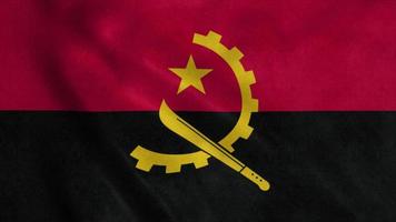 bandiera dell'Angola che sventola nel vento. bandiera nazionale dell'Angola. illustrazione 3d foto