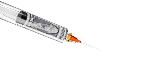 costi di sviluppo e creazione della vaccinazione contro il coronavirus. rendering 3D foto