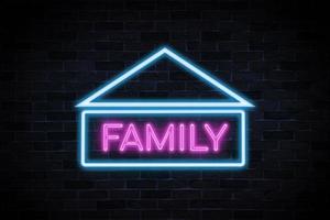 banner al neon di famiglia. foto