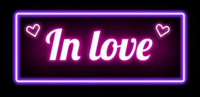 banner al neon innamorato. foto