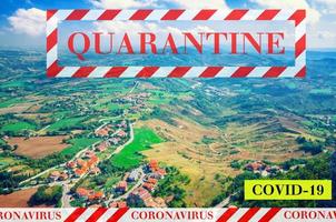 quarantena in san marino. nessun concetto di viaggio e blocco. foto