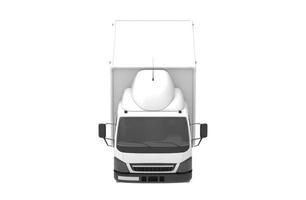 il trasporto di merci trasporta il rendering dell'illustrazione 3d del furgone foto