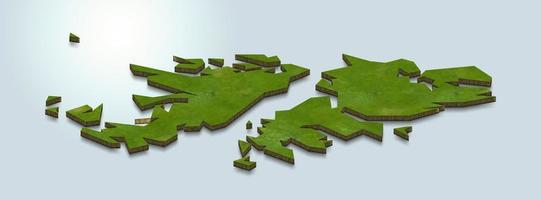 Illustrazione della mappa 3d di falkland, isole foto