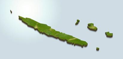 Illustrazione della mappa 3d della Nuova Caledonia foto